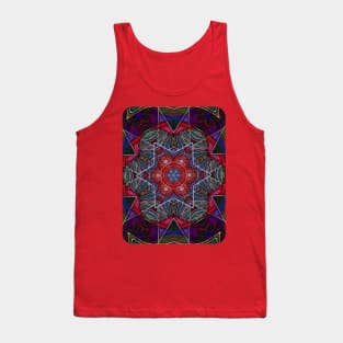 Psychedelic Kaleidoscopic Multi-Color Mandala Number 7 Tank Top